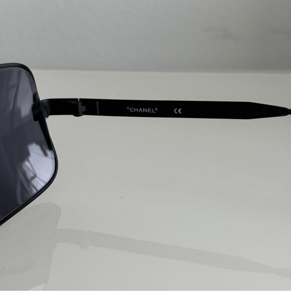 Chanel Unisex Vintage Matte Black Sunglasses - Picture 9 of 12